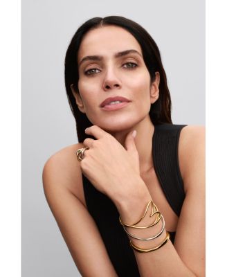 Gold Plated Heart Shaped Bangle Bracelet