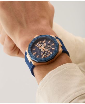 Men's Multifunction Blue Silicone Watch, 45mm