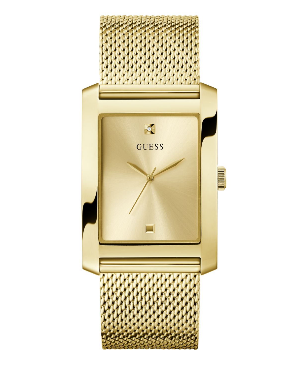 Мужские аналоговые часы из стальной сетки золотистого цвета, 34 мм