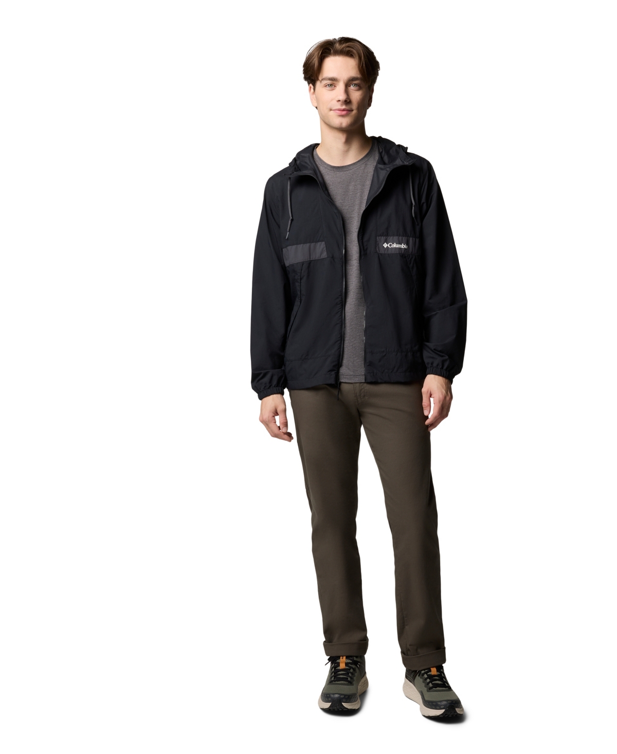 COLUMBIA MEN'S SPIRE VALLEY HOODED WINDBREAKER 