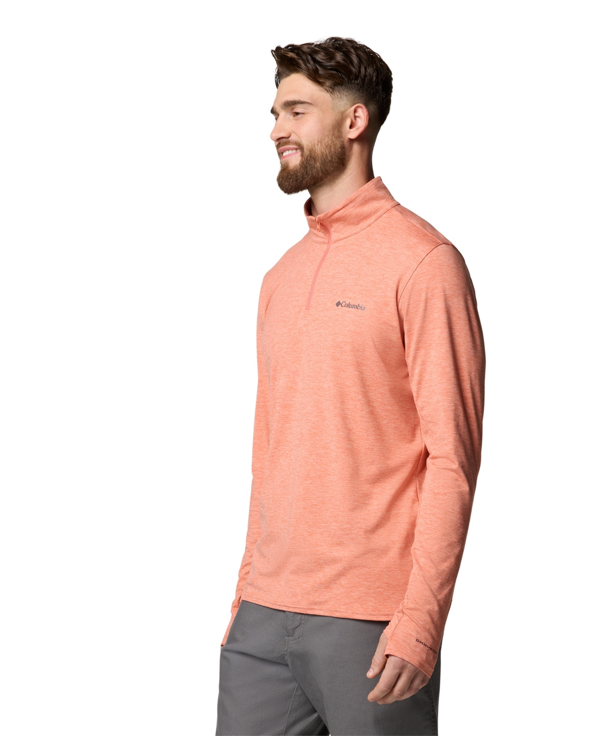 Columbia Men's Tech Trail 1/4 Zip Shirt In Faded Peac