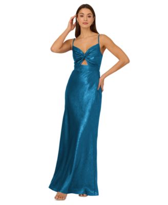Women's V-Neck Twist Sleeveless Gown