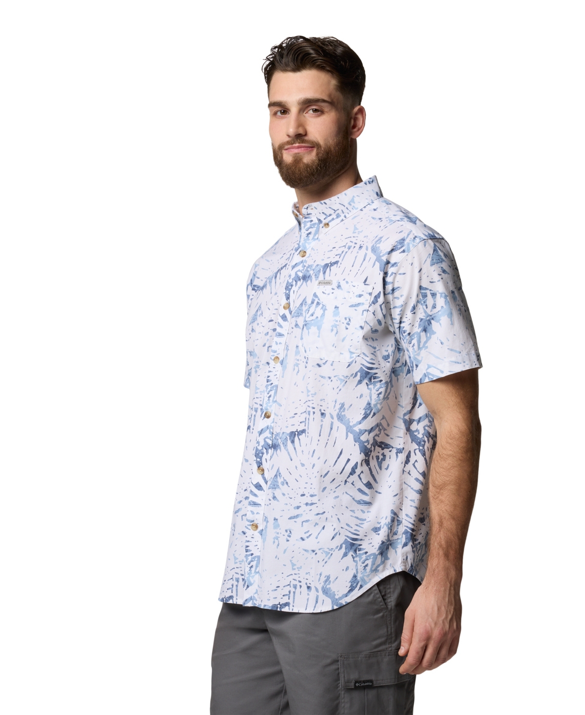 COLUMBIA MEN'S RAPID RIVERS PRINTED SHORT SLEEVE SHIRT 