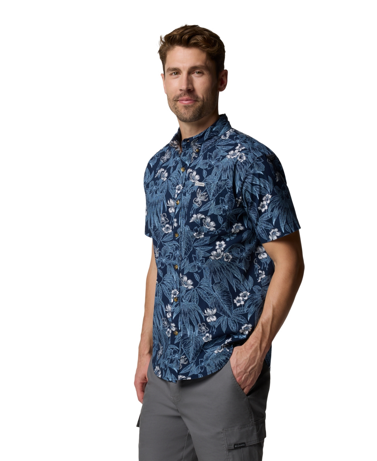 COLUMBIA MEN'S RAPID RIVERS PRINTED SHORT SLEEVE SHIRT 
