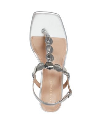 Women's Caylie Embellished T-Strap Block Heel Sandals