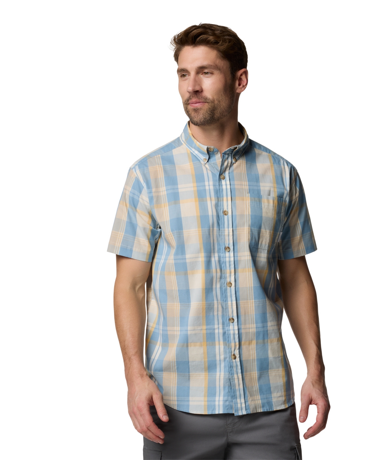 Men's Rapid Rivers Short Sleeve Plaid Shirt - Chalk Mult