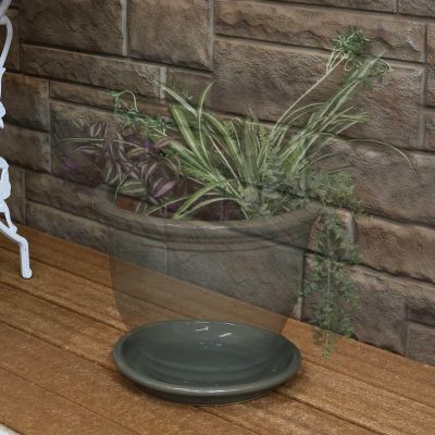 Outdoor/Indoor High-Fired Glazed UV- and Frost-Resistant Ceramic Flower Pot Planter Saucers - 2-Pack