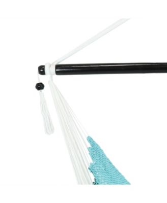 Polyester Rope Hanging Caribbean-Style Hammock Chair Swing for Patio, Porch, or Yard - Lagoon Stripes