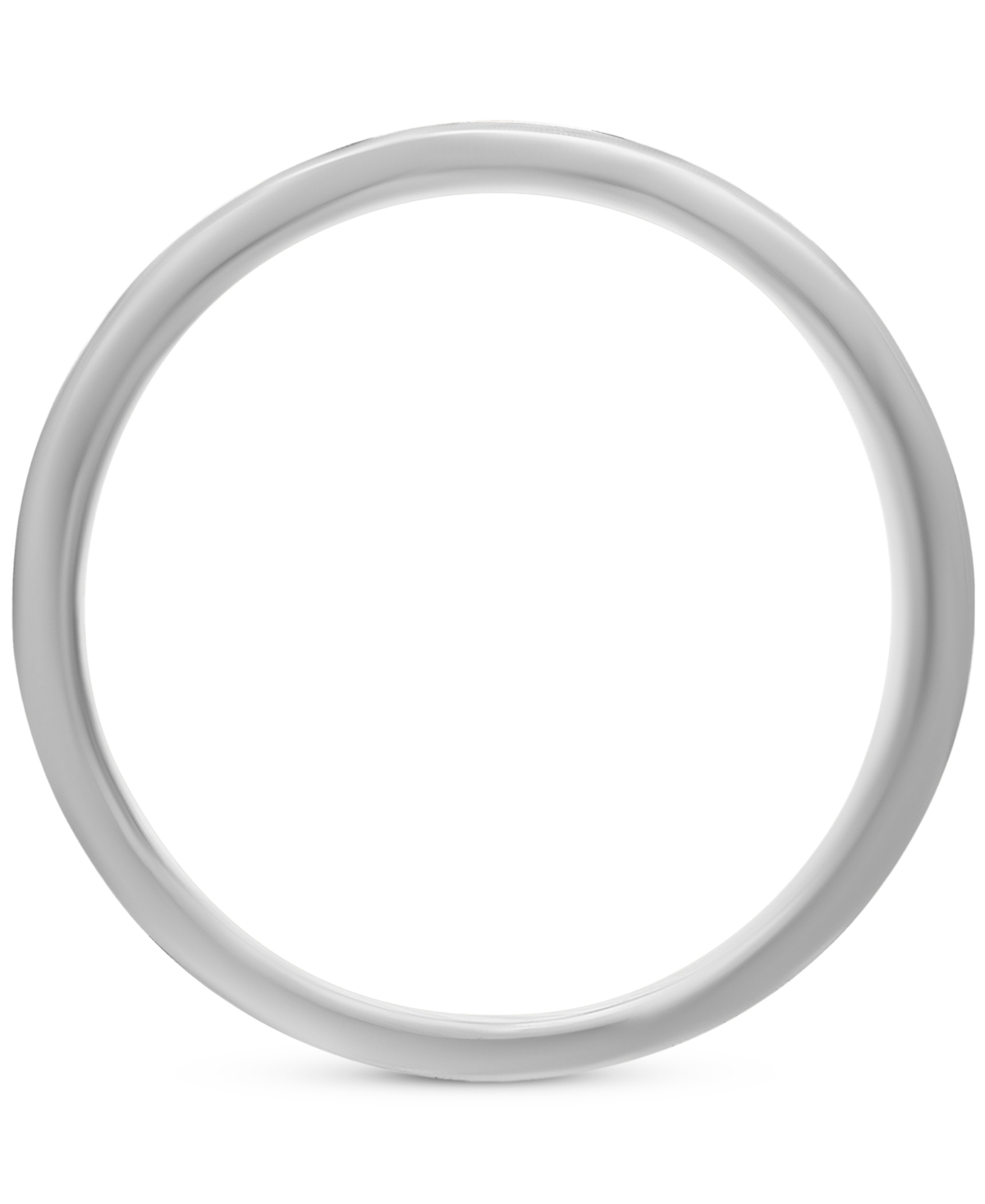 Macy's Men's Milgrain Bead Step-edge Wedding Band In Sterling Silver & Black Rhodium In Silver  Black