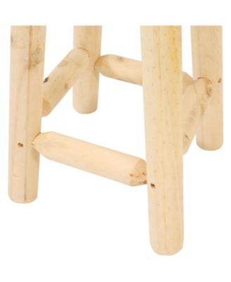 Unfinished Wood Round Top Counter-Height Stool - Fir Wood - 24"