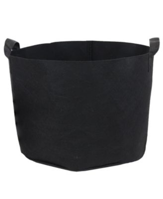 Garden Grow Bag with Handles Nonwoven Polypropylene Fabric, Black, 10pc