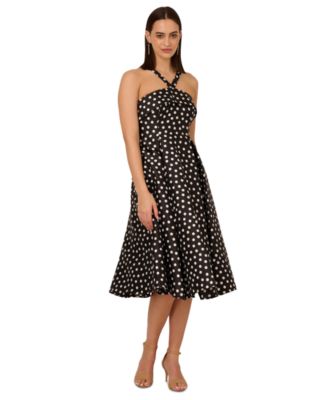 green emerald velvet dress Eliza J Womens Fit and Flare Polka Dot Mesh Special Occasion Dress, Black  Multi, 2 US at Amazon Women's Clothing store main image 1