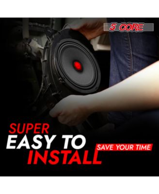 6.5 Inch Midrange Door Speaker 360W PMPO Subwoofer w Aluminum Bullet 8  Sub-Woofer