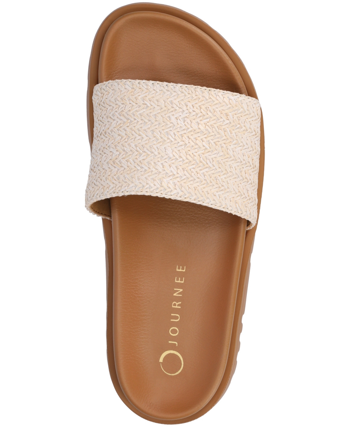 Shop Journee Collection Women's Starr Slide Footbed Flat Sandals In White
