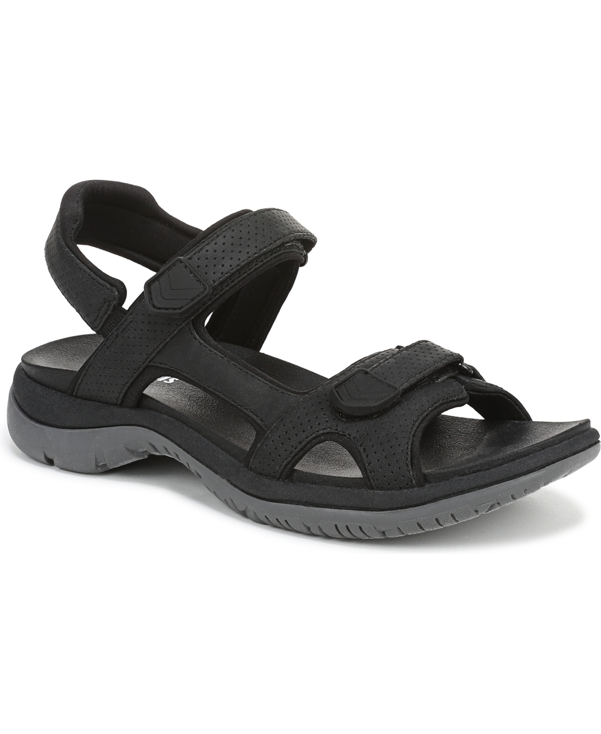 Shop Dr. Scholl's Women's Adelyn Open Round Toe Sport Sandals In Black Faux Leather