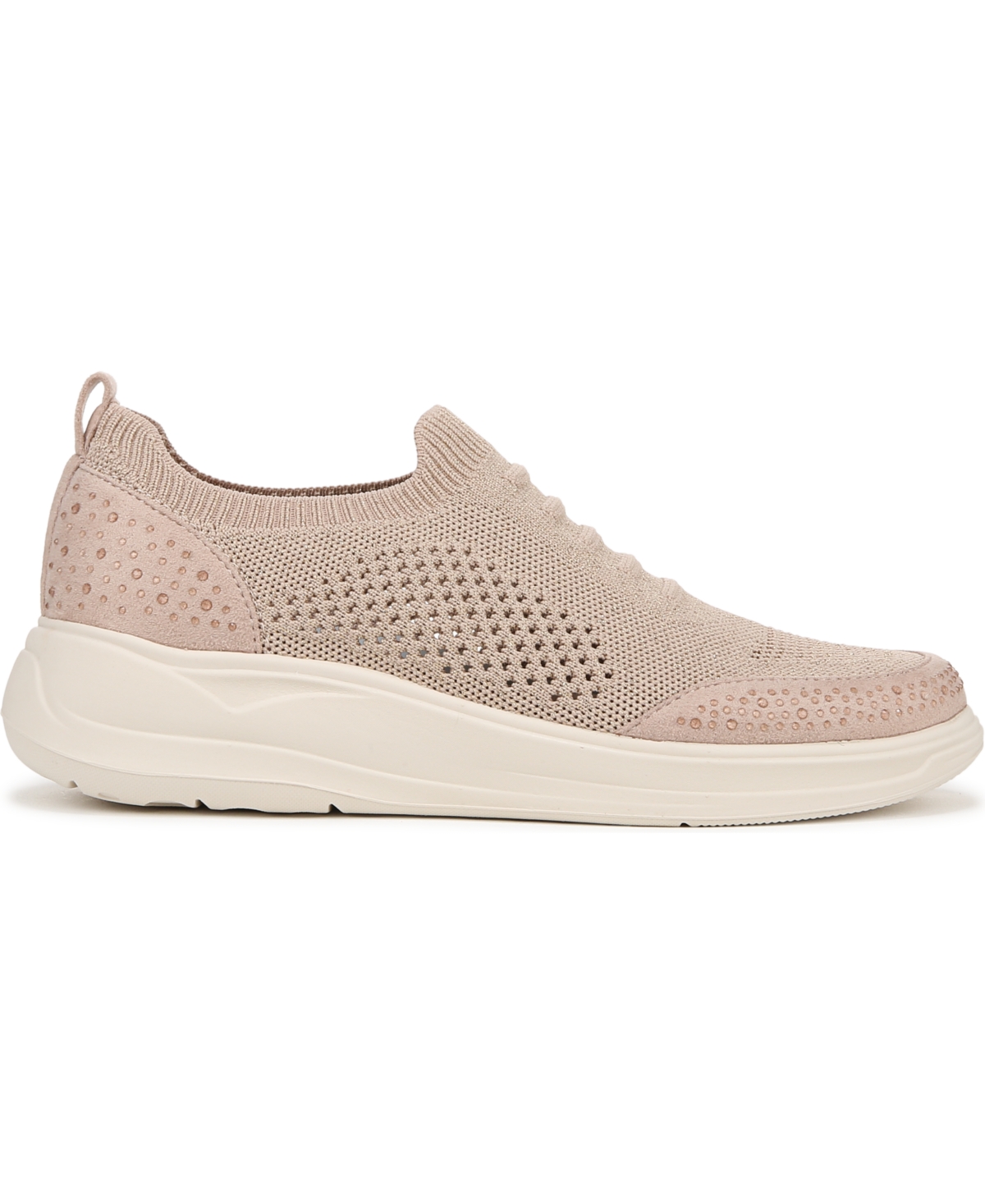 Bzees Timeless Slip-on Platform Sneaker In Barely Beige Strech Knit Fabric