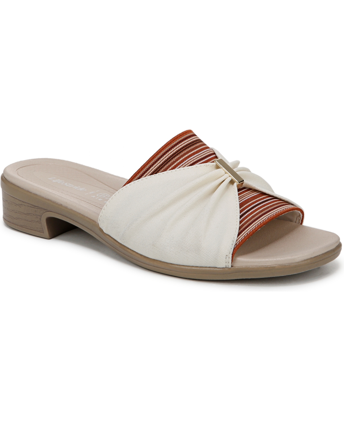Bzees Paradise Slide Sandal In Eggnog Jersey Fabric
