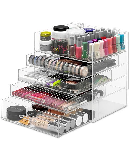 Whitmor 5 Tier Luxe Acrylic Makeup Organizer Jewelry Organizer