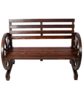Streamdale 2-Person Wagon Wheel Bench for Outdoor & Patio