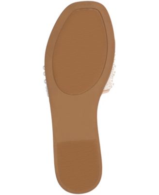 Women's Precly Faux Pearl Single Band Flat Sandals