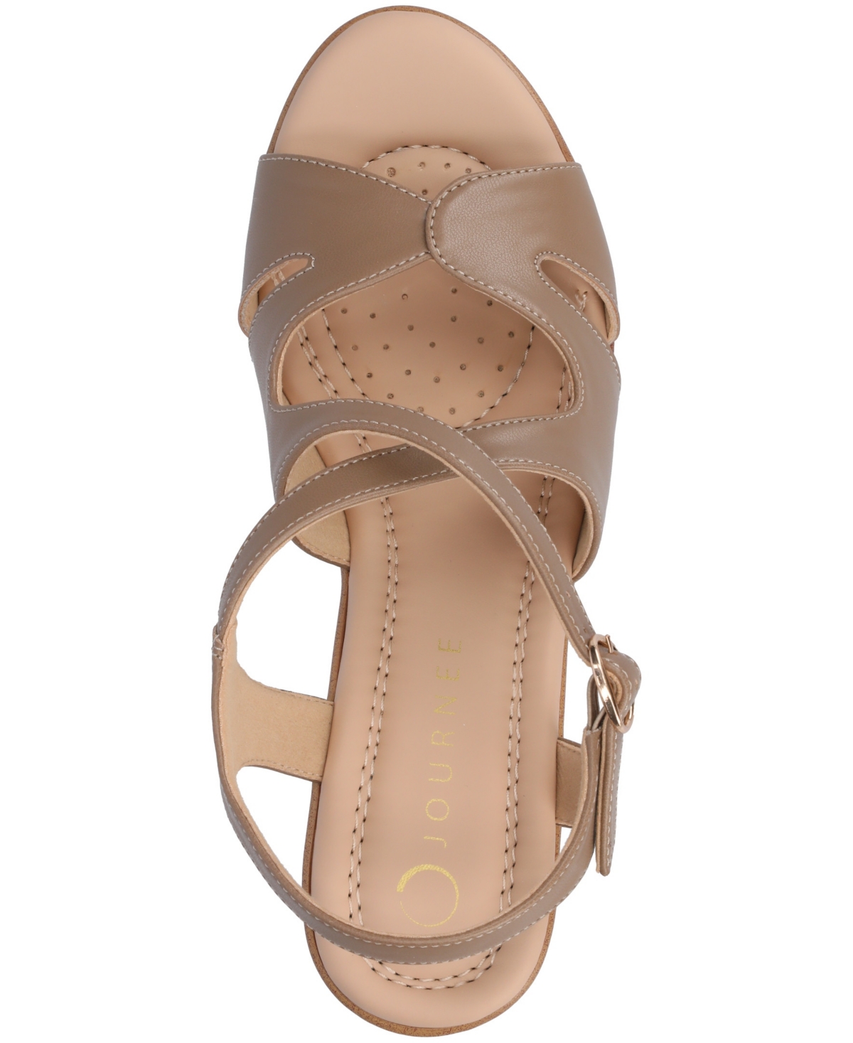 Journee Collection Women's Kedzie2 Strappy Wedge Sandals In Taupe