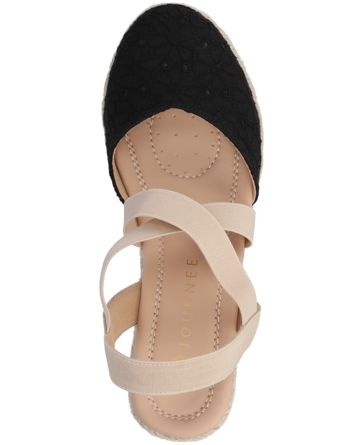 Shop Journee Collection Women's Ashlee Espadrille Platform Wedge Sandals In Black