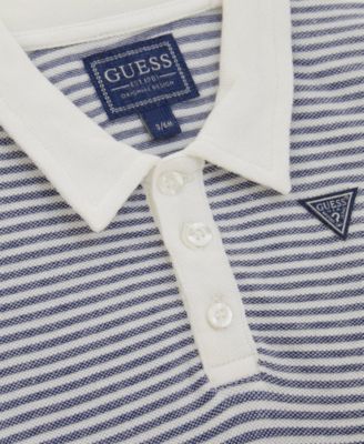 Baby Boys 2-Piece Yarn Dye Piquet Polo and Knit Denim Short Set