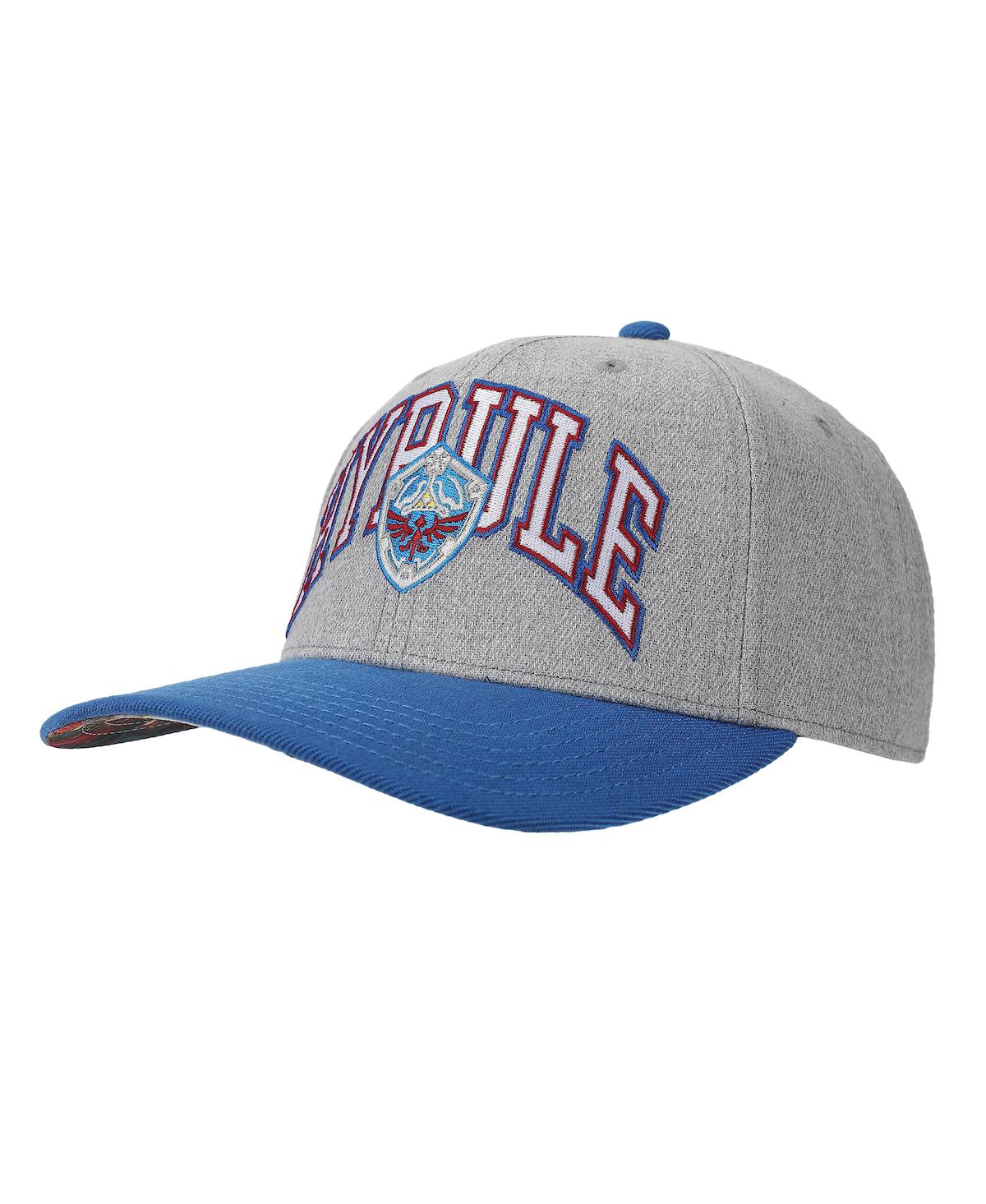 Men's Hyrule Shield Gray & Blue Snapback Hat - Ntn hyrule shield