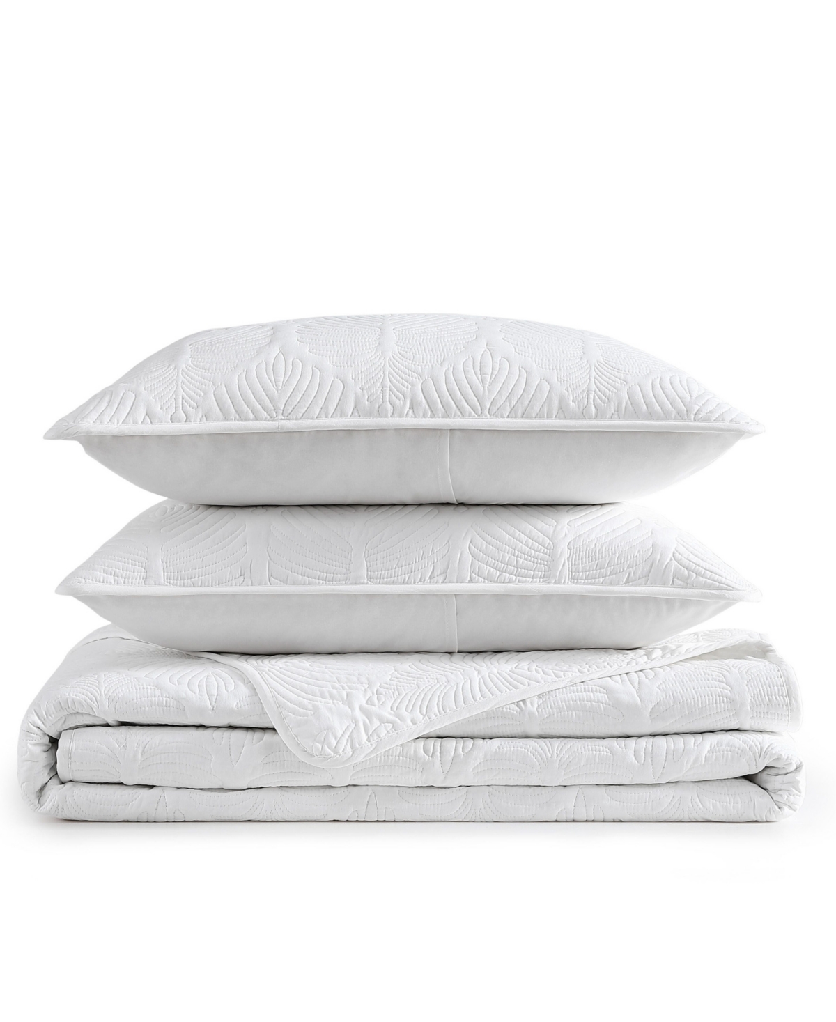 Tommy Bahama Line Palm Cotton Reversible 3-pc. Quilt Set, Full/queen In White