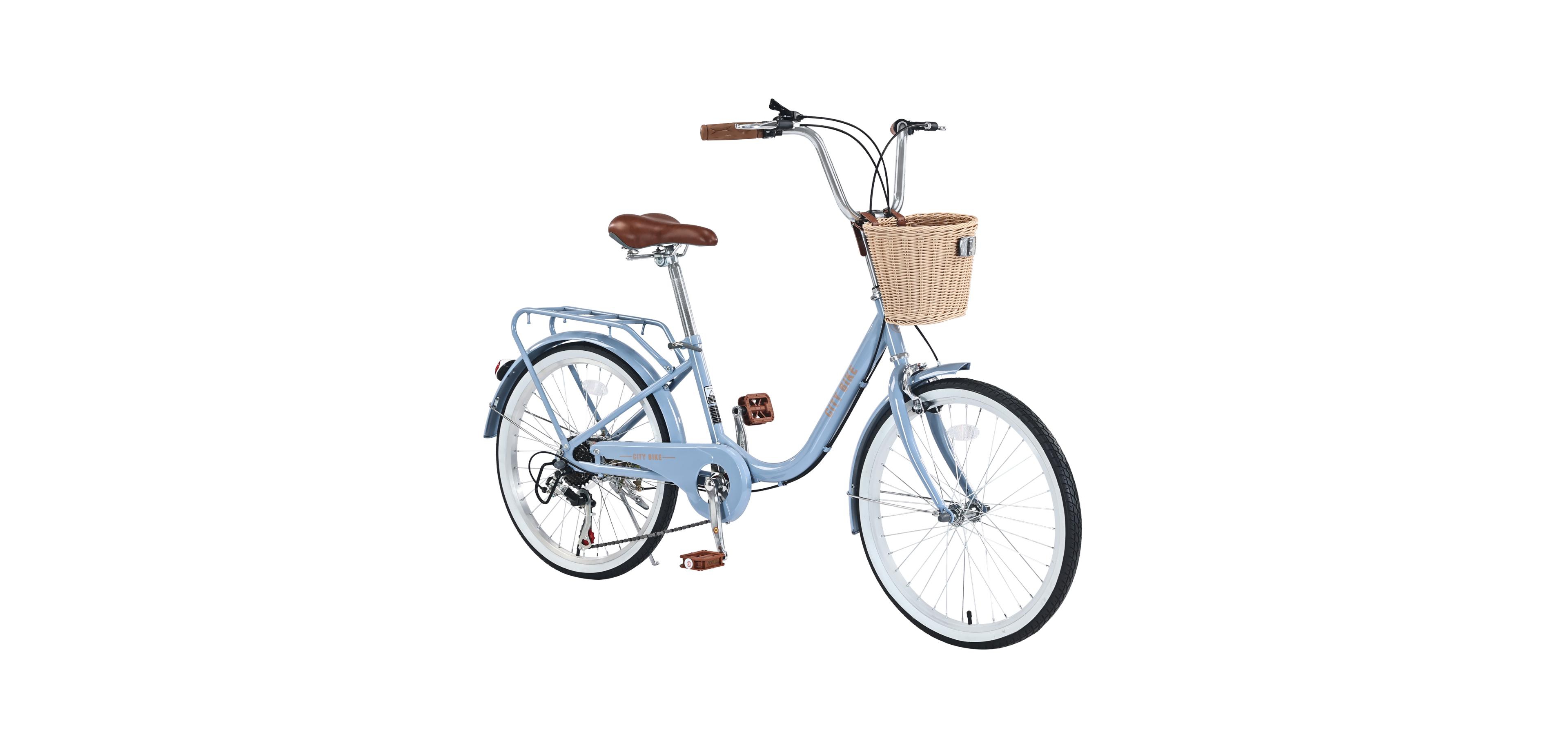Streamdale 7 Speed City Bike With Basket, Steel Frame,Multiple Colors 22 Inch Girls Bicycle