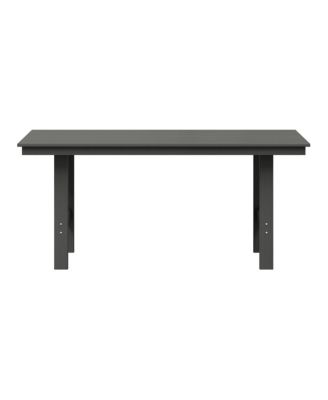 Outdoor Modern HDPE 66" Wide Rectangle Patio Dining Table for 6