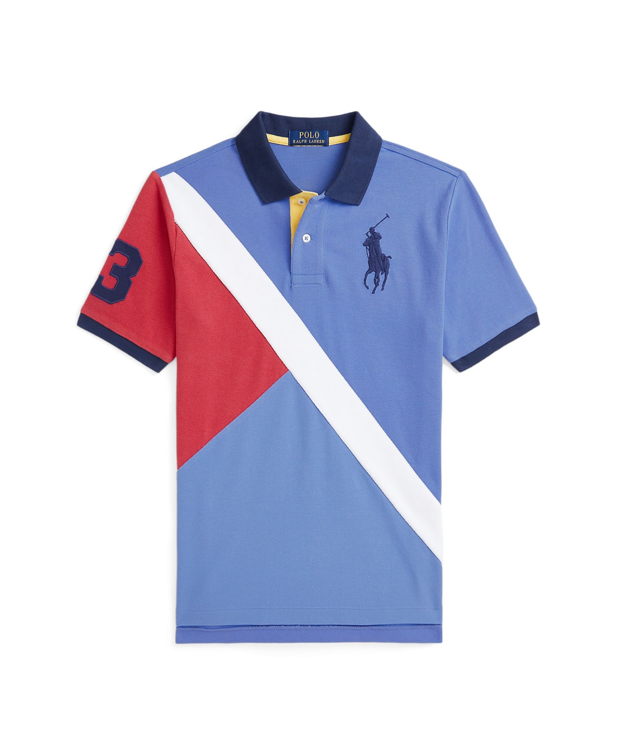 Polo Ralph Lauren Big Boys Big Pony Mesh Polo Shirt In Scottsdale Blue Multi