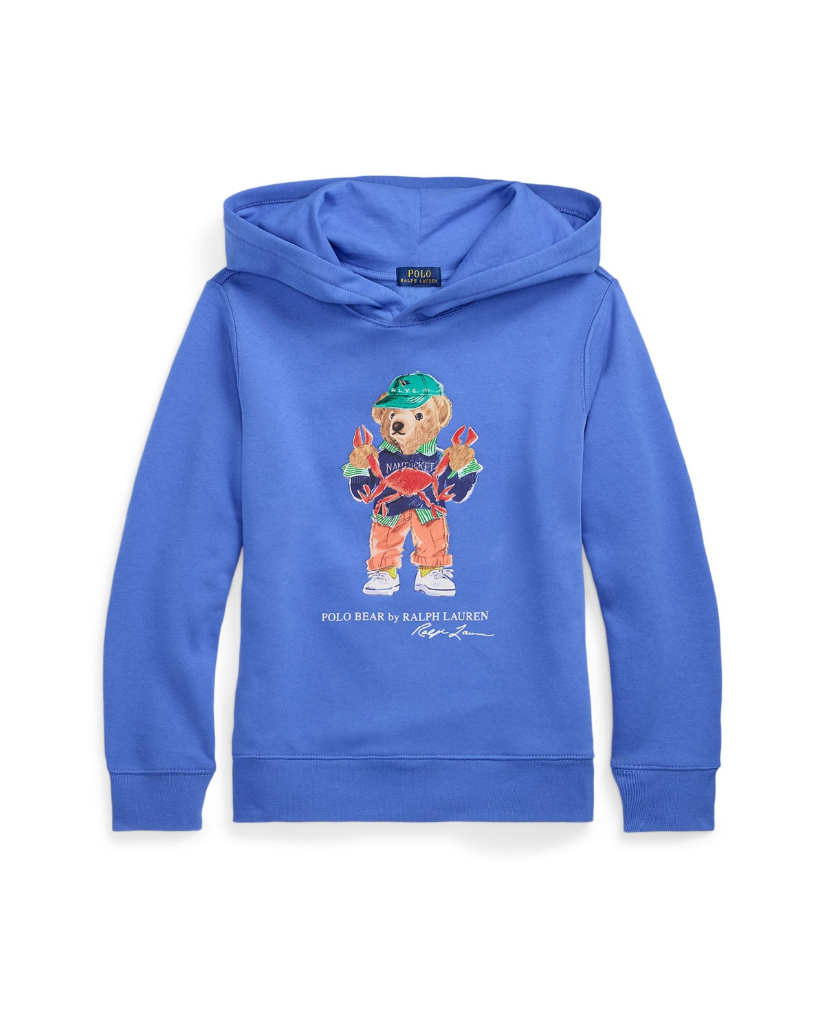 Polo Ralph Lauren Polo Bear Cotton-blend Jersey Hoodie In Scottsdale Blue Bear