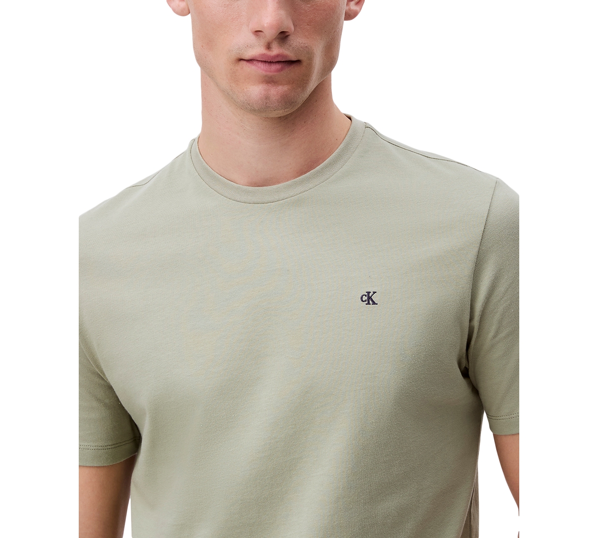 Shop Calvin Klein Men's Smooth Cotton Solid Crewneck T-shirt In Tea