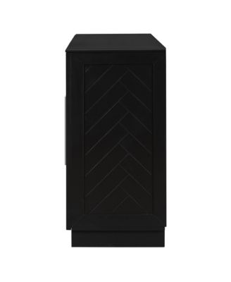 Black 4-Door Sideboard with Adjustable Shelves