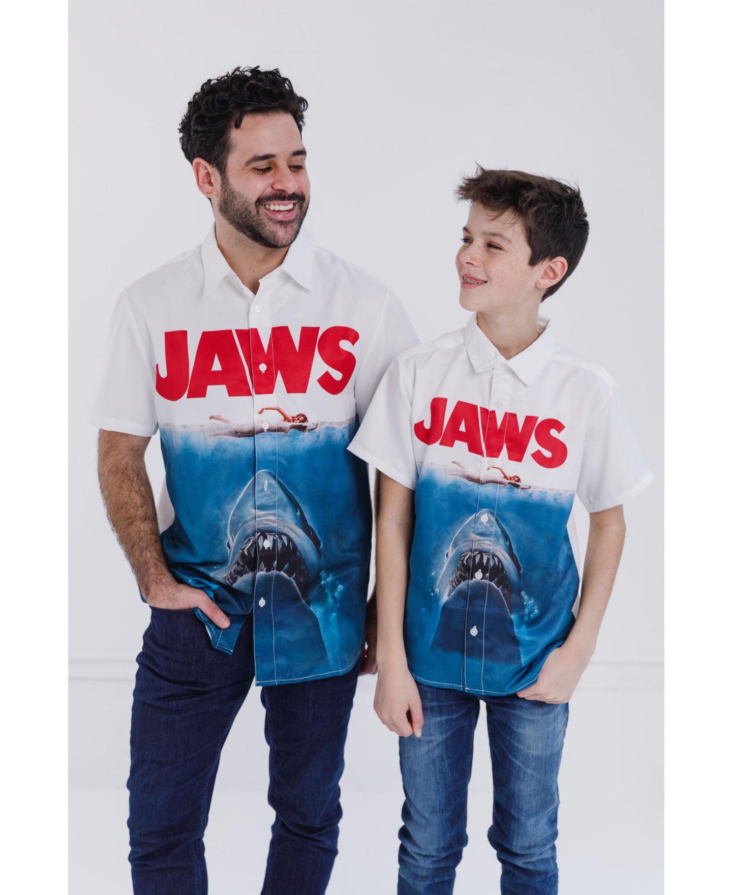 Рубашка Jaws Hawaiian Button Down Dress Shirt для мальчиков, цвет: Белый — фото 5