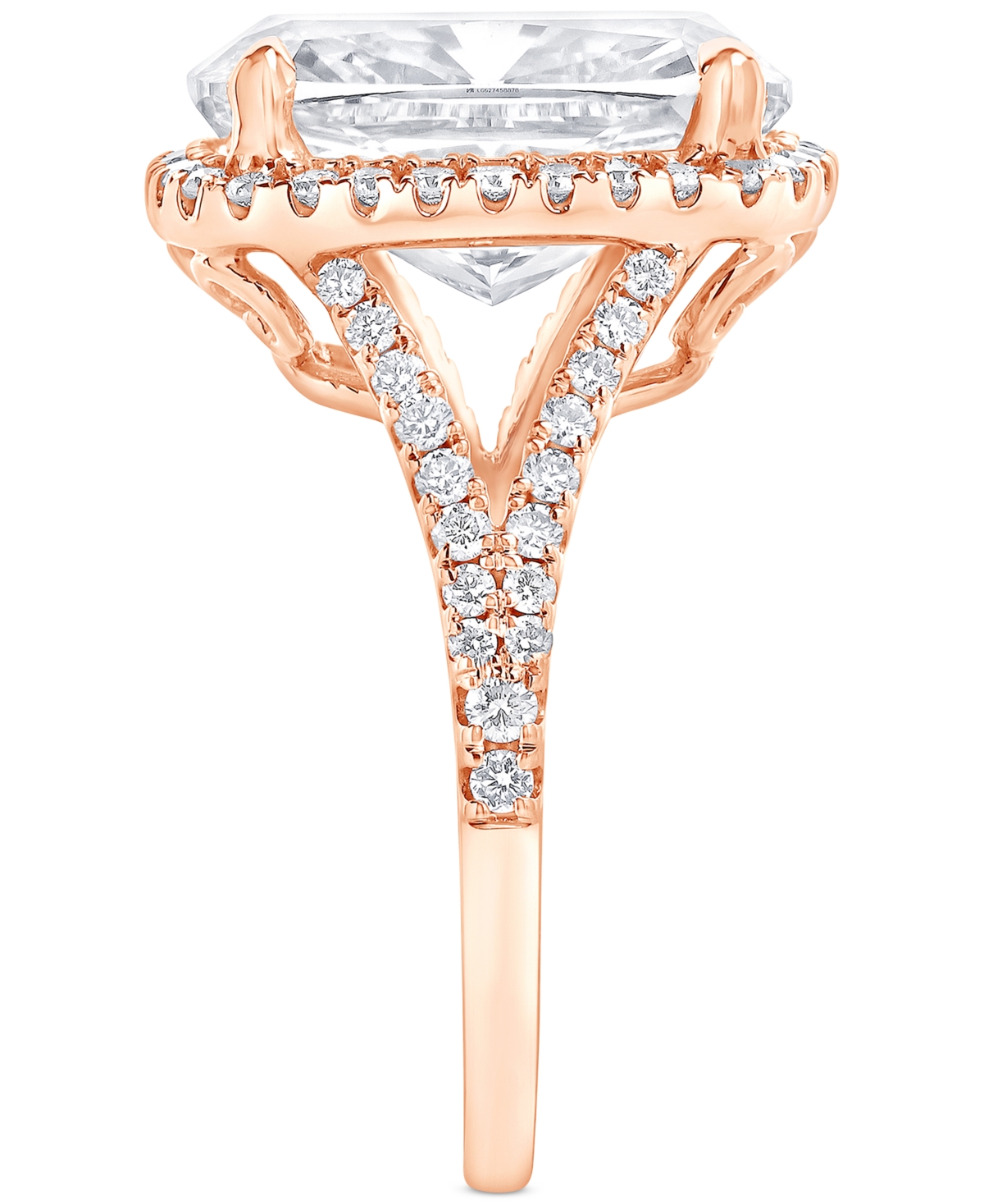 Badgley Mischka Certified Lab Grown Diamond Cushion Halo Engagement Ring (7-1/2 Ct. T.w.) In 14k Gold In Rose Gold
