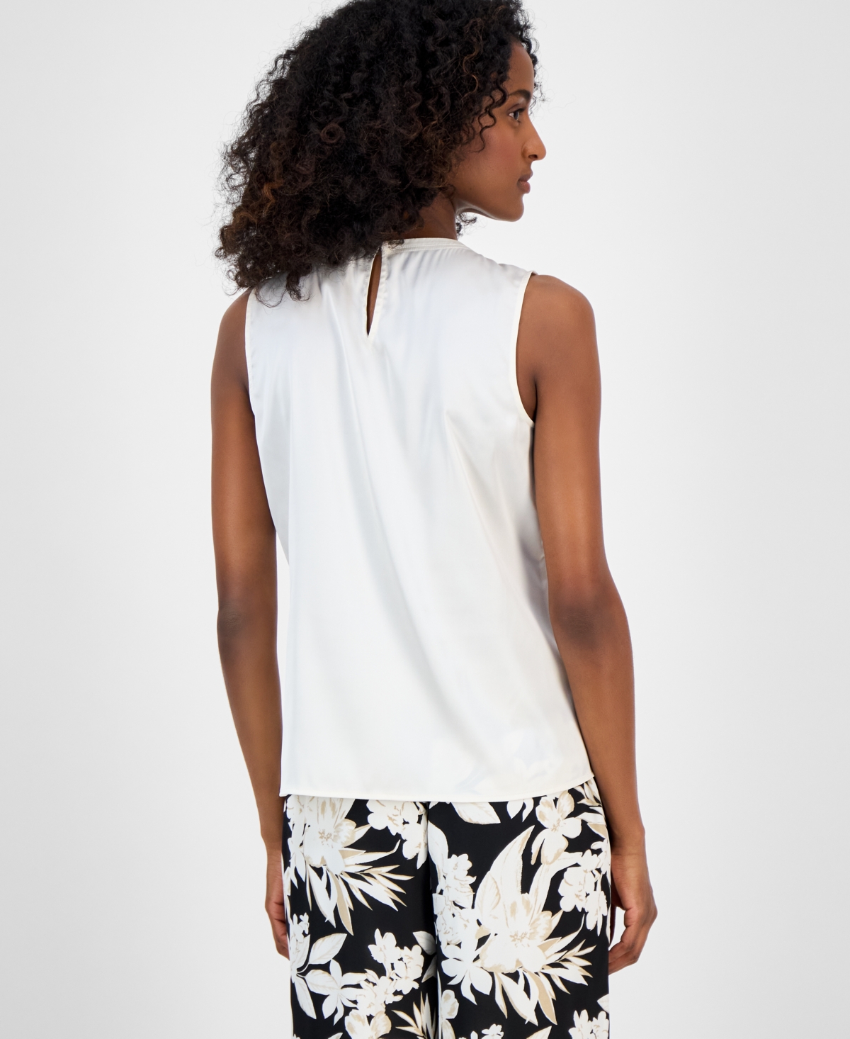 Shop Anne Klein Women's Pleated Sleeveless Blouse