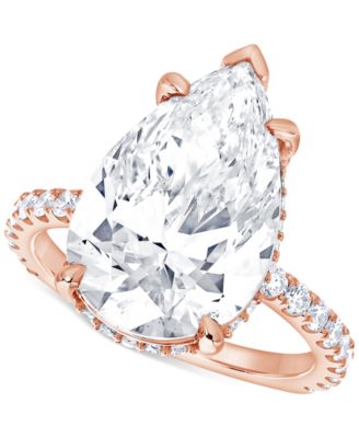 Certified Lab Grown Diamond Pear Cut Hidden Halo Engagement Ring (7-3/4 ct. t.w.) in 14k Gold
