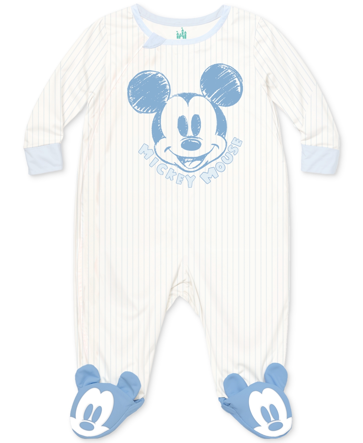 Disney Baby Boys Mickey Mouse Footed Coverall & Hat, 2 Piece Set