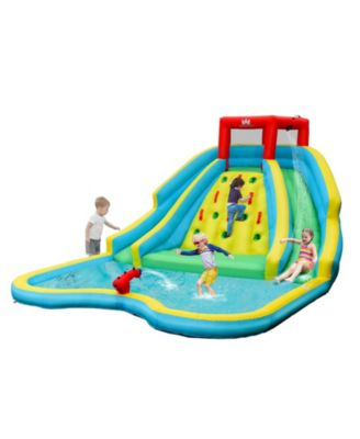 Double-Sided Inflatable Water Slide Park with Climbing Wall Outdoor Playset