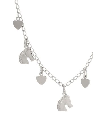 Silver-Tone Horse Heart Charm Necklace