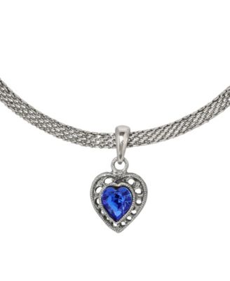 Heart Crystal Mesh Chain Necklace
