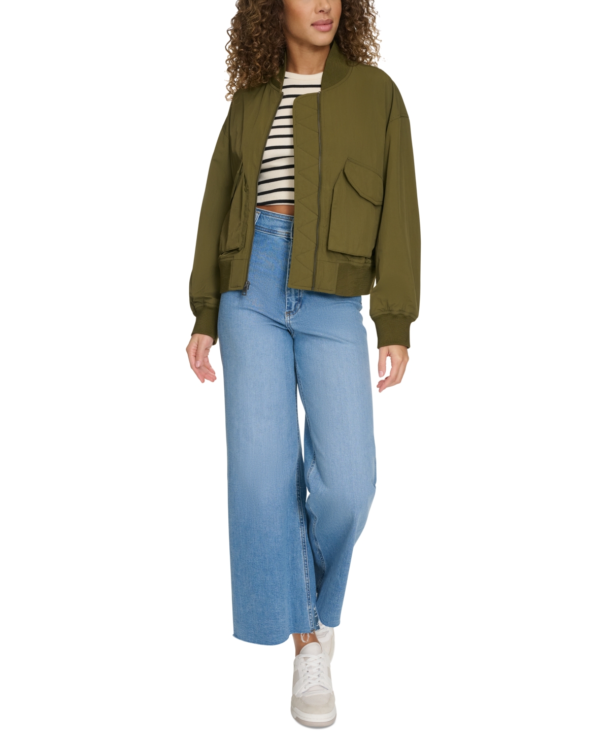 Levi's Women's Lightweight Techy Bomber Jacket In Army Green