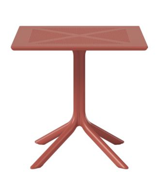31.5" Square Plastic Outdoor Patio Dining Table for 4