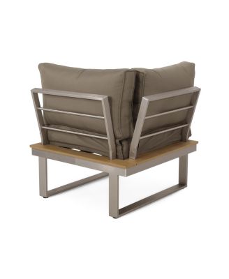 Streamdale Rust-Resistant Sectional Sofa with Faux Wood Accents and Water-Resistant Cushions