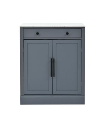 Set of 2 Freestanding Kitchen Pantry Cabinets with Adjustable Shelves