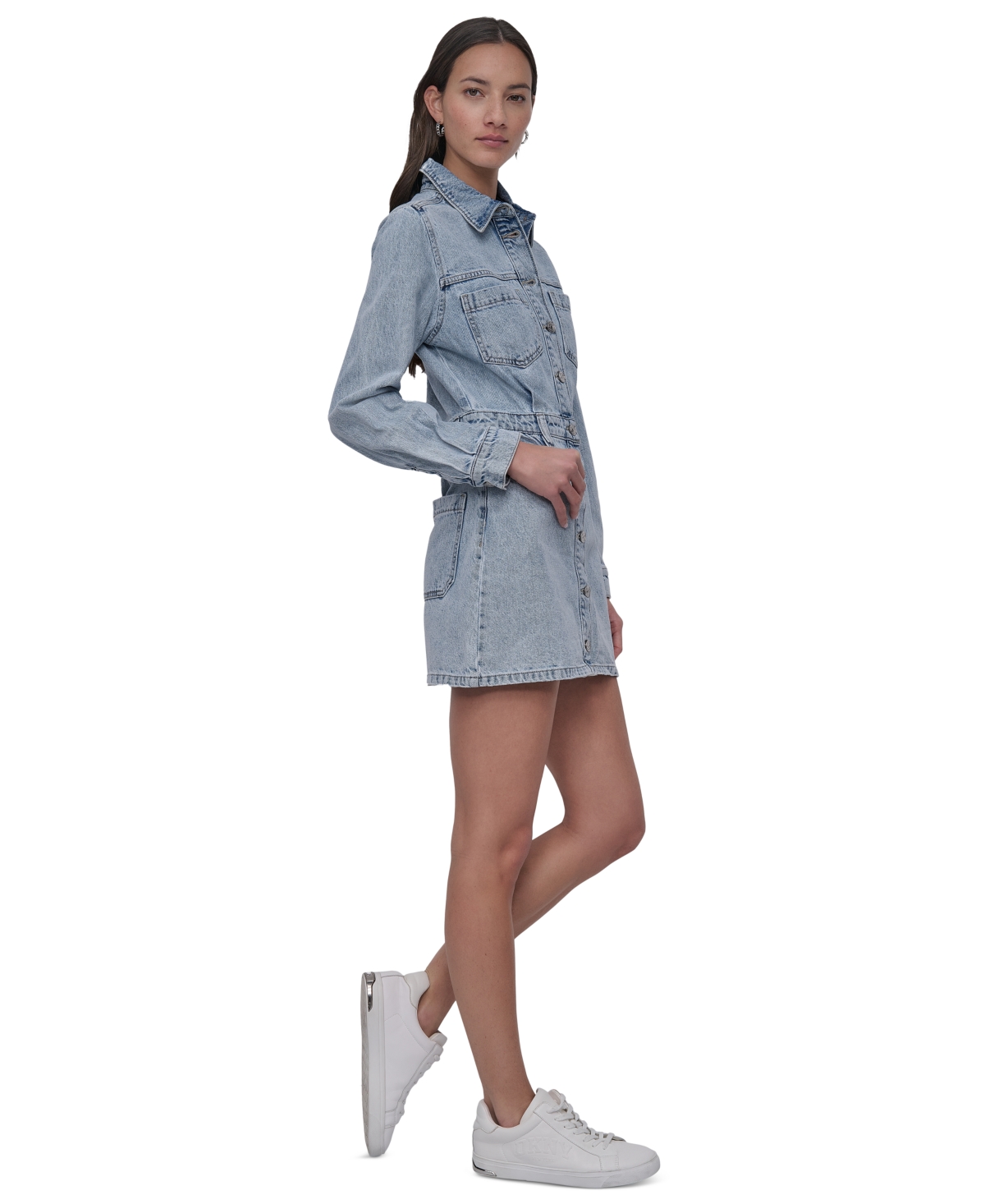 Dkny Jeans Women's Button-down Long-sleeve Denim Dress In Kyp - Chauncey