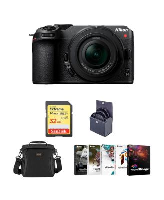 Z 30 DX-Format Mirrorless Camera with 16-50mm Lens, Bundle with Corel PC Photo & Video Editing Software Suite, 32GB SD Memory Card, Bag, 46mm