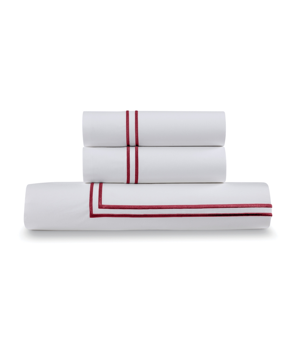 Ella Jayne Percale Satin Stitched 3-pc. Duvet Cover Set, Twin/twin Xl In Garnet Red